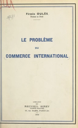 Le problème du commerce international