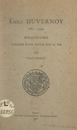 Émile Duvernoy, 1861-1942