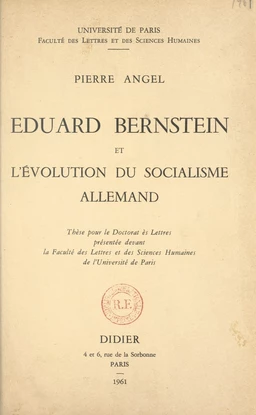 Eduard Bernstein et l'évolution du socialisme allemand