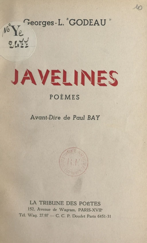 Javelines - Georges L. Godeau - FeniXX réédition numérique