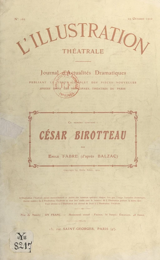 César Birotteau - Émile Fabre, Gaston Sorbets, Honoré de Balzac - FeniXX réédition numérique