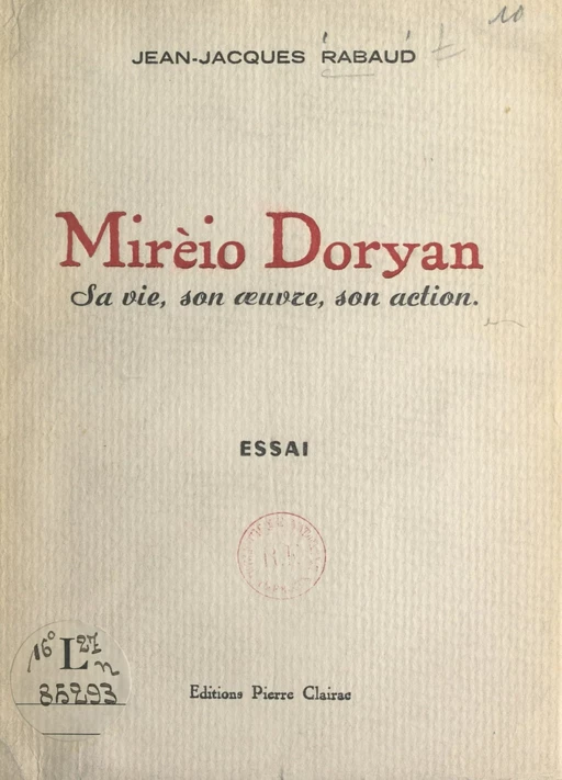 Mirèio Doryan - Jean-Jacques Rabaud - FeniXX réédition numérique