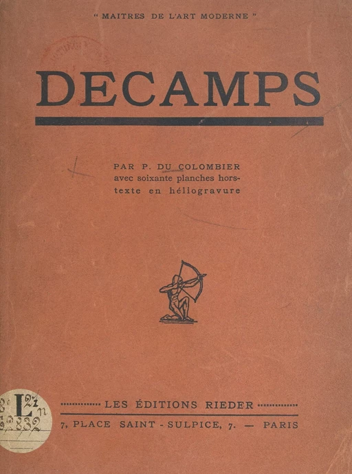 Decamps - Pierre du Colombier - FeniXX réédition numérique