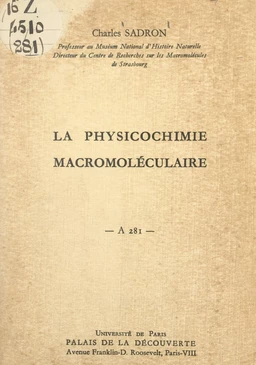 La physicochimie macromoléculaire