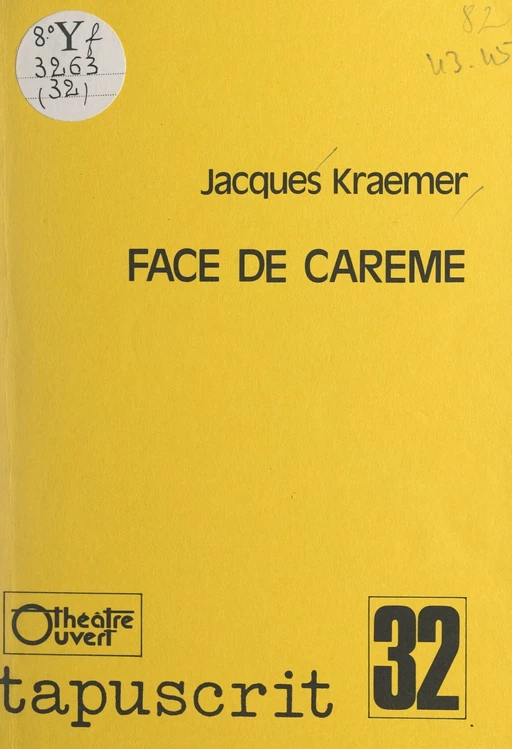 Face de carême - Jacques Kraemer - FeniXX réédition numérique