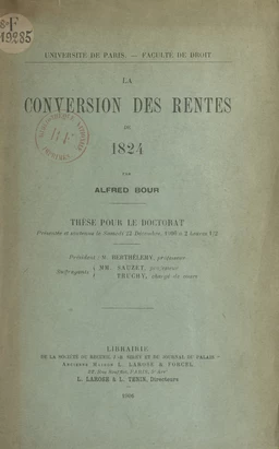 La conversion des rentes de 1824