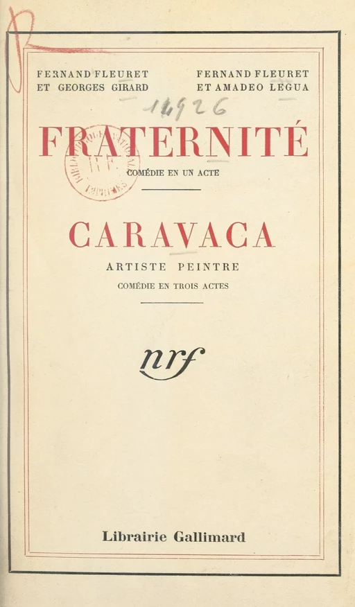 Fraternité - Fernand Fleuret, Georges Girard, Amadeo Legua - FeniXX réédition numérique