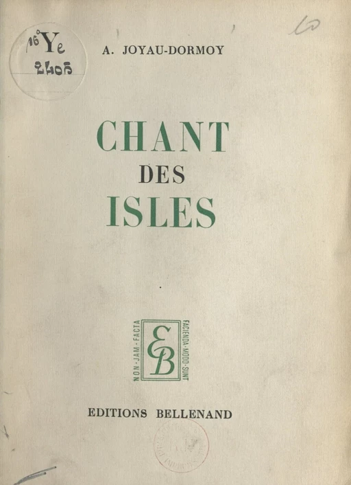 Chant des Isles - Alice Joyau Dormoy - FeniXX réédition numérique