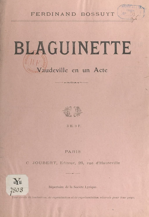 Blaguinette - Ferdinand Bossuyt - FeniXX réédition numérique