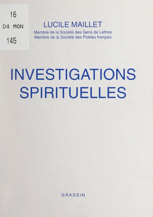 Investigations spirituelles - Lucile Maillet - FeniXX réédition numérique