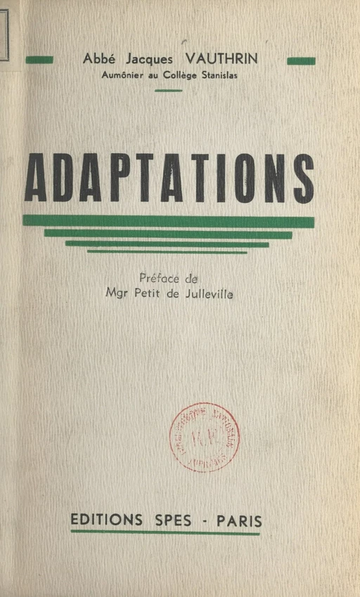 Adaptations - Jacques Vauthrin - FeniXX réédition numérique