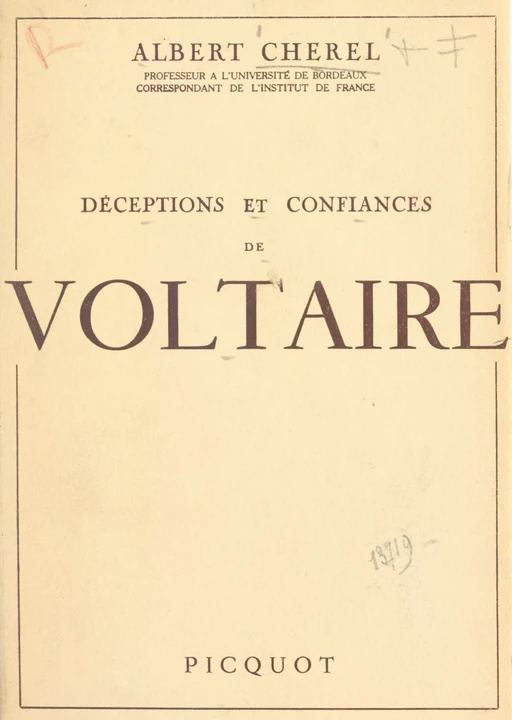 Déceptions et confiances de Voltaire - Albert Chérel - FeniXX réédition numérique