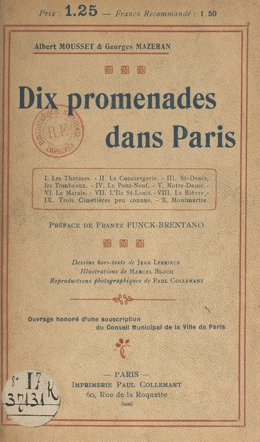 Dix promenades dans Paris - Georges Mazeran, Albert Mousset - FeniXX réédition numérique