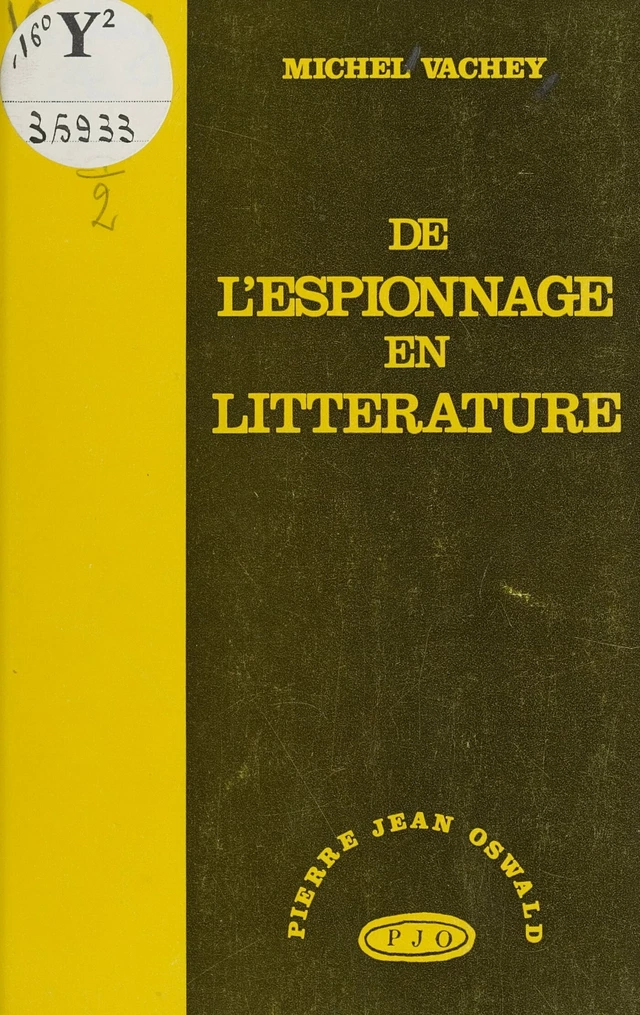 De l'espionnage en littérature - Michel Vachey - FeniXX réédition numérique