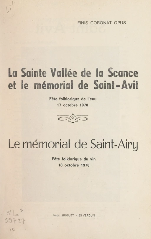 La sainte vallée de la Scance et le mémorial de Saint-Avit - Maxime Souplet - FeniXX réédition numérique