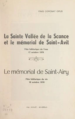 La sainte vallée de la Scance et le mémorial de Saint-Avit