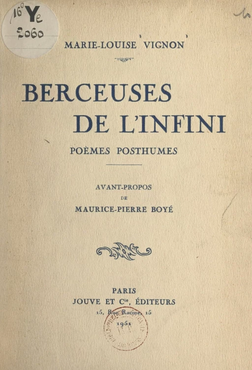 Berceuses de l'infini - Marie-Louise Vignon - FeniXX réédition numérique