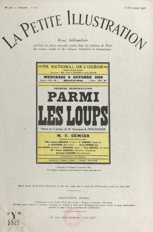 Parmi les loups - Georges Gustave Toudouze - FeniXX réédition numérique