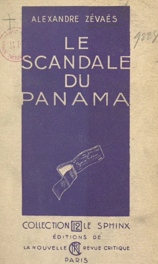 Le scandale du Panama - Alexandre Zévaès - FeniXX réédition numérique