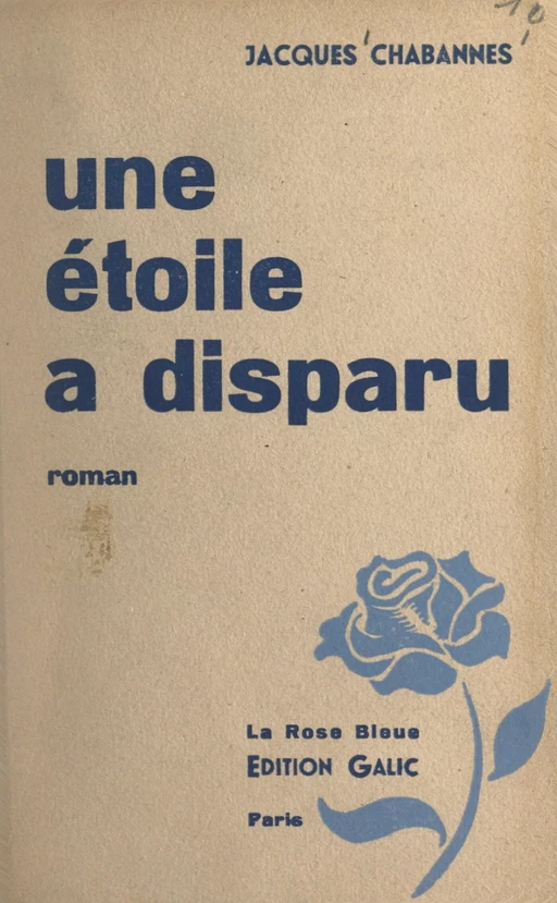 Une étoile a disparu - Jacques Chabannes - FeniXX réédition numérique