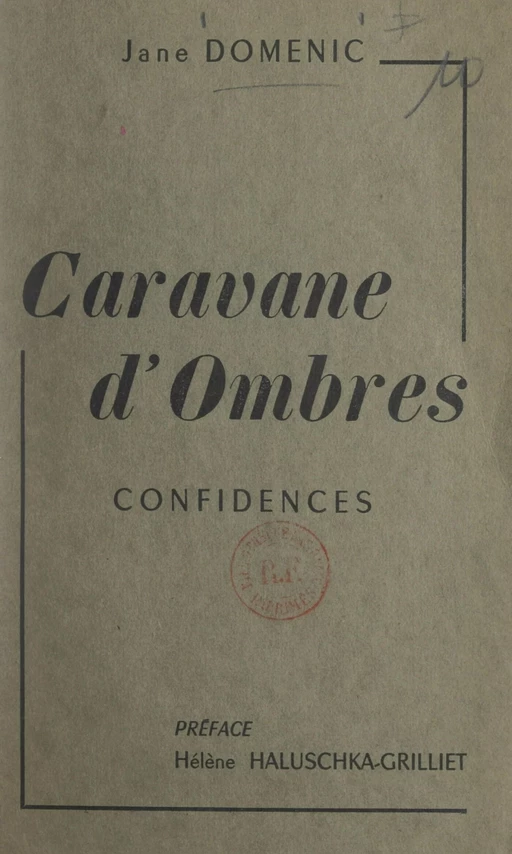 Caravane d'ombres - Jane Domenic - FeniXX réédition numérique