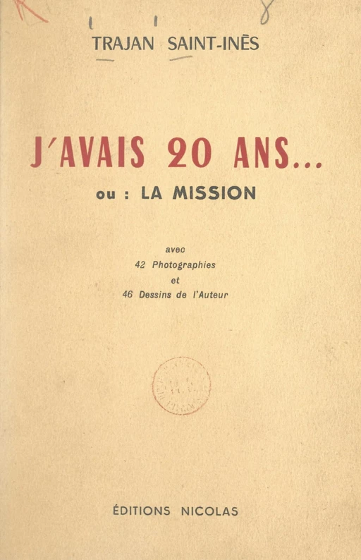 J'avais 20 ans... - Trajan Saint-Inès - FeniXX réédition numérique