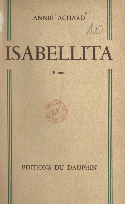 Isabellita - Annie Achard - FeniXX réédition numérique