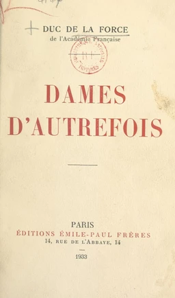 Dames d'autrefois