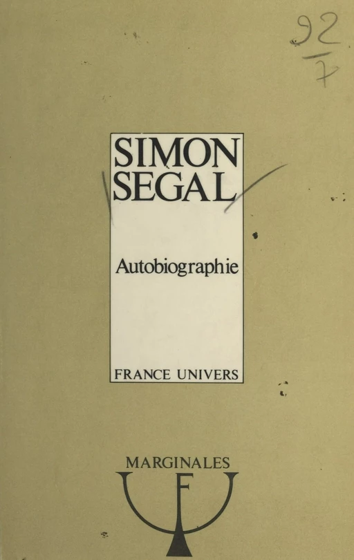 Autobiographie - Simon Segal - FeniXX réédition numérique