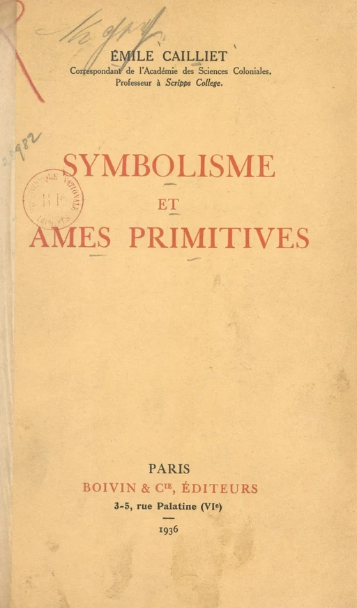 Symbolisme et âmes primitives - Émile Cailliet - FeniXX réédition numérique