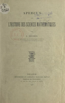 Aperçus sur l'histoire des sciences mathématiques