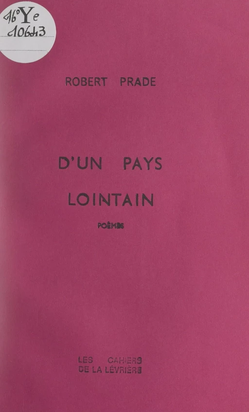 D'un pays lointain - Robert Prade - FeniXX réédition numérique