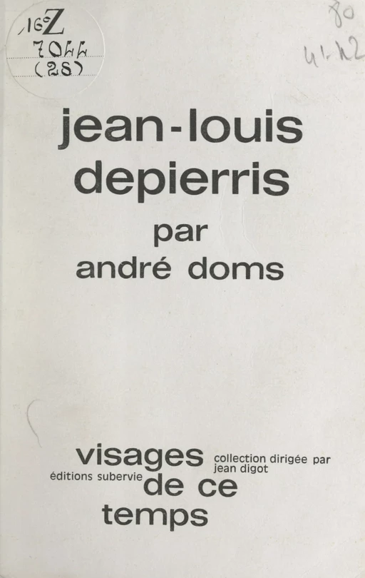 Jean-Louis Depierris - André Doms - FeniXX réédition numérique