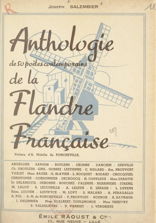 Anthologie de 50 poètes contemporains de la Flandre française - Joseph Salembier - FeniXX réédition numérique