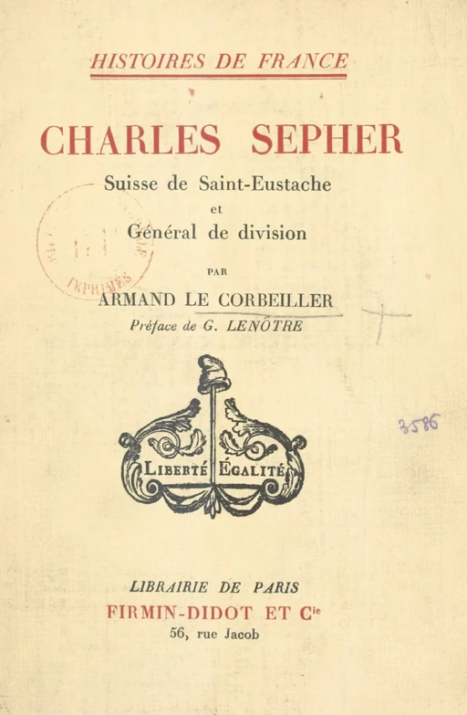 Charles Sepher - Armand Le Corbeiller - FeniXX réédition numérique