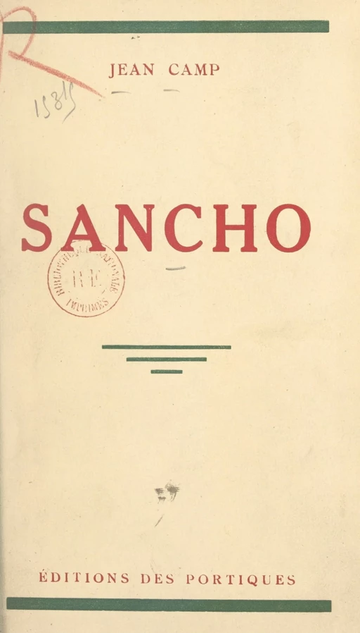 Sancho - Jean Camp - FeniXX réédition numérique