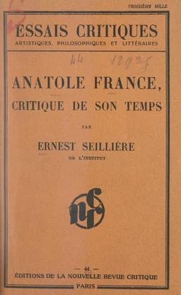 Anatole France, critique de son temps