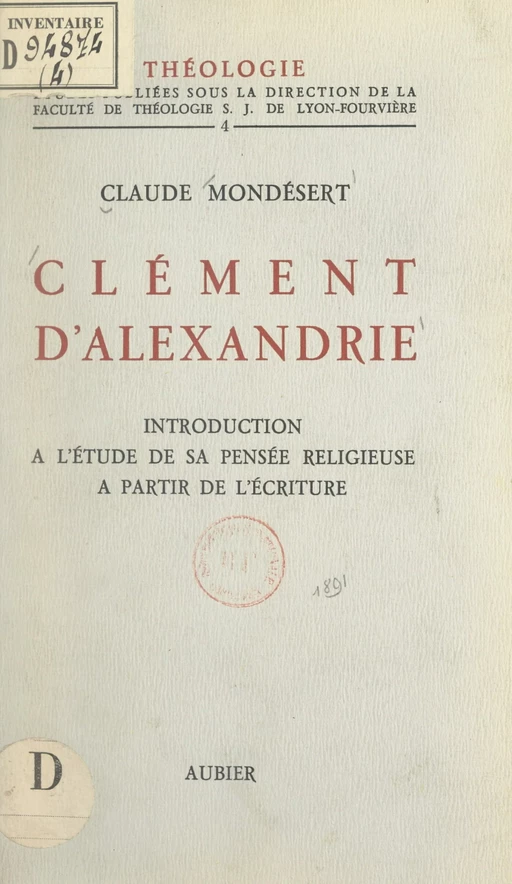 Clément d'Alexandrie - Claude Mondésert - FeniXX réédition numérique