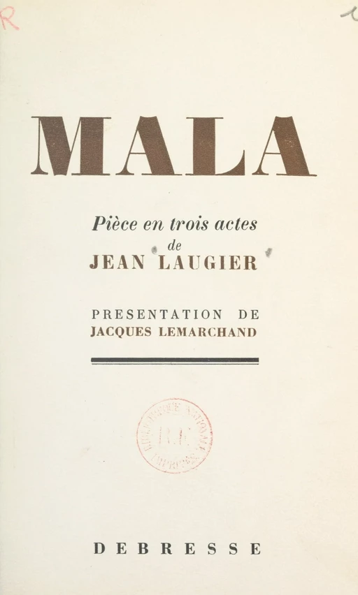 Mala - Jean Laugier - FeniXX réédition numérique