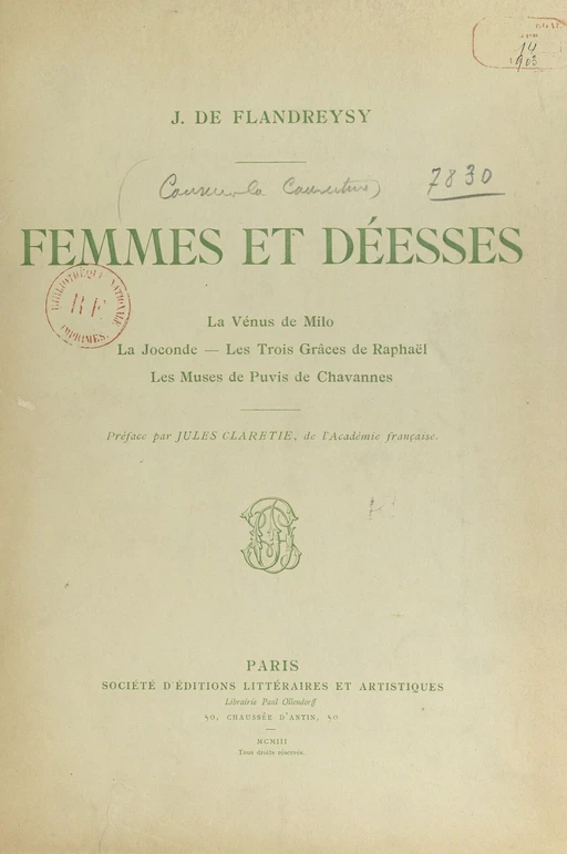 Femmes et déesses - Jeanne de Flandreysy - FeniXX réédition numérique