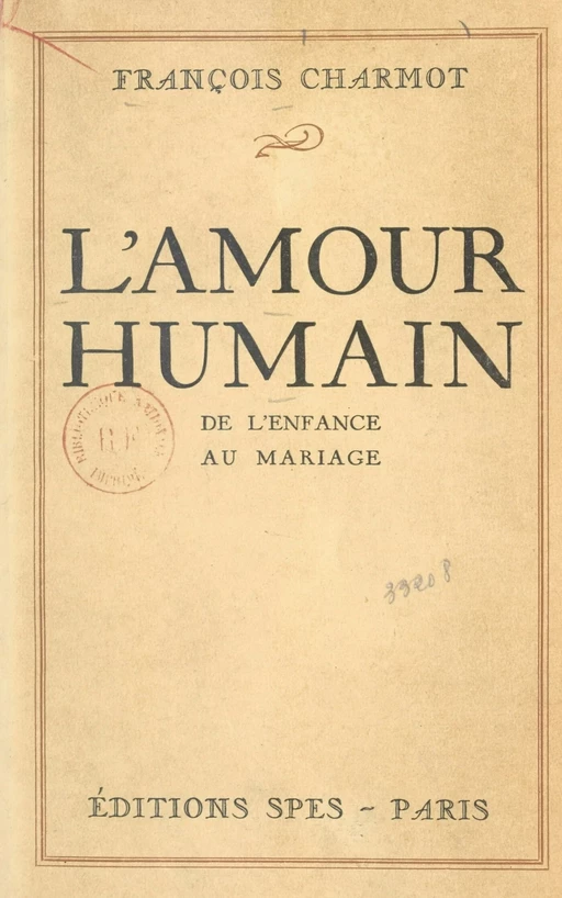 L'amour humain - François Charmot - FeniXX réédition numérique