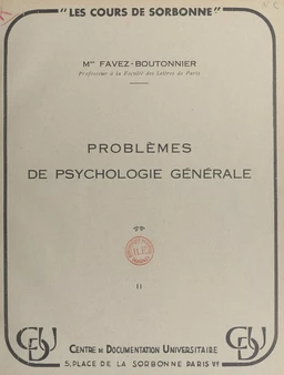 Problèmes de psychologie générale