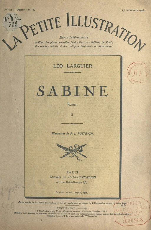 Sabine - Léo Larguier - FeniXX réédition numérique