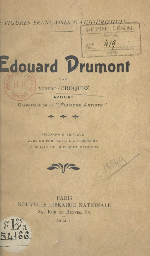 Édouard Drumont - Albert Croquez - FeniXX réédition numérique