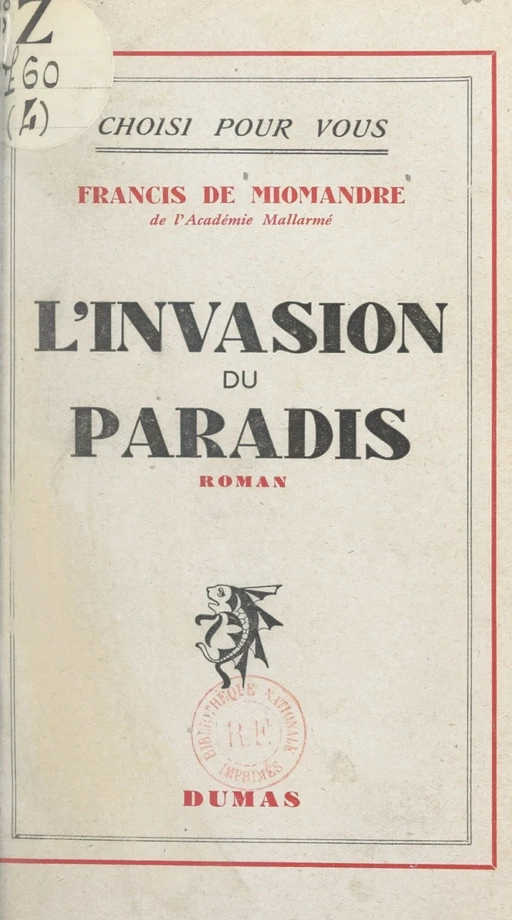 L'invasion du paradis - Francis de Miomandre - FeniXX réédition numérique