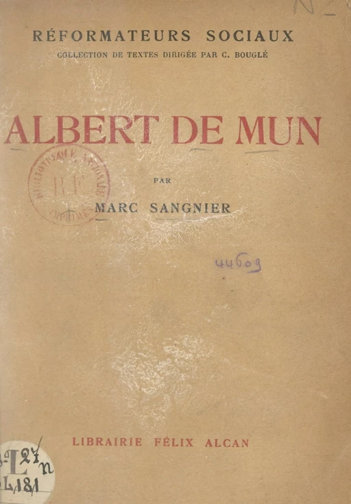 Albert de Mun - Marc Sangnier - FeniXX réédition numérique