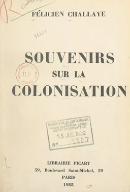 Souvenirs sur la colonisation