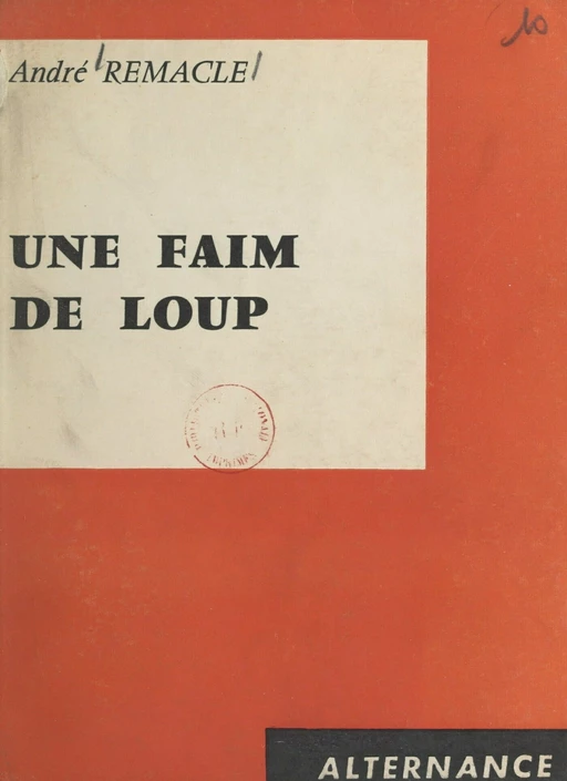 Une faim de loup - André Remacle - FeniXX réédition numérique