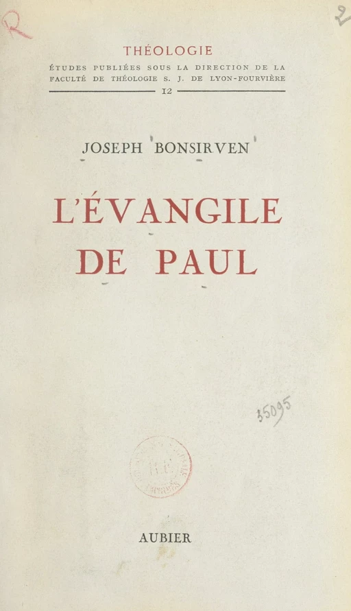 L’Évangile de Paul - Joseph Bonsirven - FeniXX réédition numérique