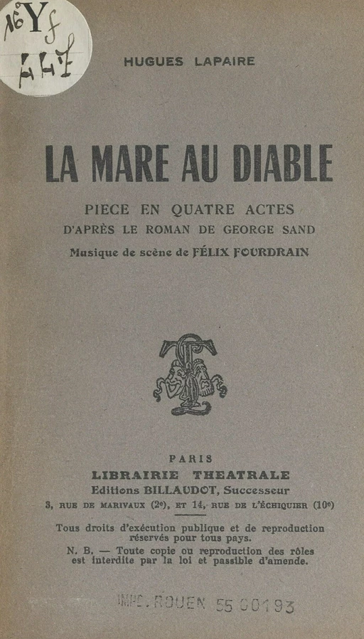 La mare au diable - Hugues Lapaire - FeniXX réédition numérique